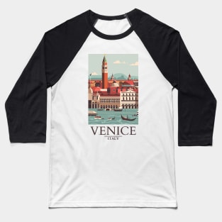 A Vintage Travel Art of Venice - Italy Baseball T-Shirt